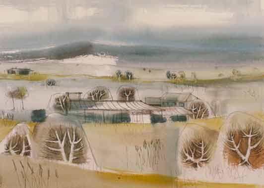 Burrendong Landscape by Stephen Spurrier, Ink and Wash 